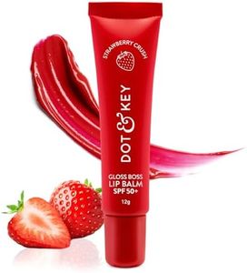 Dot & Key Strawberry Lip Balm (12gm) for Moisturization | Soft and Naturally Brightens Lips |Tinted Lip Balm with SPF 50 & Vitamin C + E | Lipbalm for Dry & Dark Lips | For Women