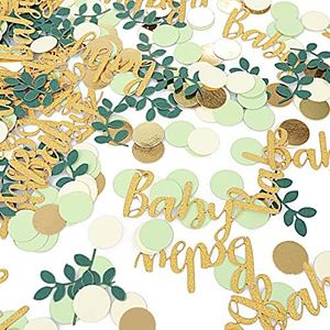 Thinp Confetti Tissue Sprinkle Confetti Dount 350 Pcs Baby Shower Decorations Confetti Champaign Gold Ivory Sage Green Table Scatter Confetti for Ice Cream Theme Party Birthday Party Wedding