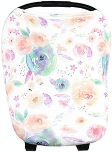 Baby Car Seat Cover Canopy and Nursing Cover Multi-Use Stretchy 5 in 1 Gift "Bloom" by Copper Pearl