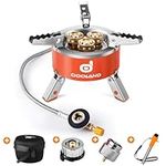 Odoland Camping Stove 3 Burner External Igniter, Portable Adjustable Backpacking Stove with EVA box for Outdoor Camping Hiking Picnic