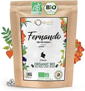 ORIGEENS Café en Grano Natural 1kg | Cafe Grano Arabica Ecológico | Single Origin Colombia Fernando | Torrefacción Artesanal