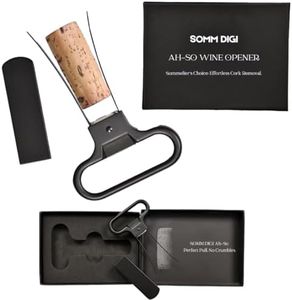 SOMM DIGI Sommelier Approved Ah-So Wine Opener with Corkscrew - Two-Prong Cork Puller Wine Bottle Opener - Crumb-Free Cork Removal