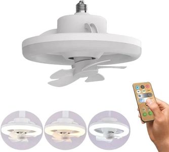 CPENSUS Acrylic Ceiling Fan With Led Light, 3 Color Dimmable(Warm/Neutral/Cool)- 10" Light/ 7.5" Oscillating Fan, 3 Speeds For Cabin, Bathroom, Kitchen, Remote Control