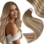 Easyouth Balayage Tape in Hair Extensions Human Hair 18Inch Ombre Tape Extensions Human Hair Tape in Extensions Brown to Blonde Tape in Real Hair 40g 20Pcs