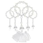 30 Pcs Baptism Rosary Beads Mini Rosaries Angel with Organza Bags for The First Communion Baptism Party Favors