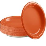 Disposable Paper Plates Orange, 6 3/4 Inches Paper Dessert Plates, Strong and Sturdy Disposable Plates for Party, Dinner, Holiday, Picnic, or Travel Party Plates, Pack of 50 - by Amcrate