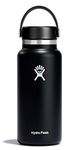 HYDRO FLASK - Water Bottle 946 ml (32 oz) - Vacuum Insulated Stainless Steel Water Bottle with Leak Proof Flex Cap and Powder Coat - BPA-Free - Wide Mouth - Black