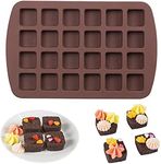 MoldBerry Silicone Multicolor 24 Cavity Square Silicone Mold, Brownie Mould, Mini Cubes Silicone Mold for Chocolate, Hard Candy, Gummy, Chocolate, barfi, mithai, Toffee - Pack of 1