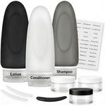 Dot&Dot Leak Proof Travel Bottles - Tubes for Liquid TSA Approved 3oz 10pc Silicone Toiletries Travel Shampoo & Conditioner Containers with Labels