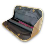 New: Hair Straightener Flat Iron Leather Pouch by j&m - Stylish Travel Storage Bag - Fits ghd, BaByliss, L’Oréal & Most Brands - Magnetic Closure (Gold)