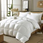 DUMOS Down Comforter King Size, Fluffy Duvet Insert, Hotel Feather Comforters, Heavyweight Down Alternative Comforter Down Blanket Suitable for Winter, Classic White, 90 X 106 Inch