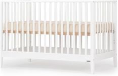 New! LaLa 3-in-1 Convertible Crib- Converts to Toddler Bed & Daybed- Adjustable Mattress Height – 3 Positions-Lead-Free & Phthalate-Free- Made in Italy-Narrow-Slat Design of Solid Beechwood (White)