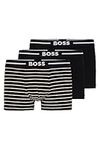 BOSS Mens Trunk 3P Bold Design Triple-pack of logo-waistband trunks in stretch cotton