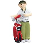 Personalised Golf Christmas Ornament 2023 – Polyresin Male Golfer Ornament – Unique Sports Fan Ornaments – Cool Golf Gifts for Men, Personalized Golf Gifts for Dad, Grandpa – Sports Ornament 2023