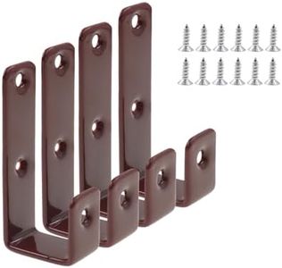 TTZEZE Bunk Bed Ladder Hooks Brackets, Iron Bed Ladder Hook,PVC Coated Angled Ladder Hooks,Heavy Duty Replacement Hardware Utility Hooks,Loft Garage Storage Hooks,J Brackets Hooks with Screws Coffee