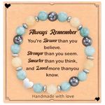 Gifts for Teen Girls,Natural Stone Heart Bracelets,Inspirational GiftsTeen Girl Gifts Trendy Stuff,Gifts for Daughter Granddaughter Niece Birthday Christmas (Always Remember)