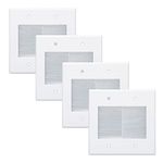 Kebulldola 2 Gang Brush Wall Plate White, Double Gang Cable Management Kit for Power Cords and Low Voltage Cables in-Wall Pass Through (Pack of 4)…