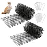 2 PCS Cat Scat Mat, 78inch, Cat Repellent Outdoor, Cat Deterrent Devices Spikes Mat Include 8 Garden Staples, for Garden, Fence, Anti-Cats Network, Bird, Squirrel, Raccoon Spikes