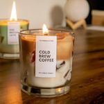 THE UMBRELLA STORE Cold Brew Coffee Luxury Scented Candle, Iced Coffee Scented Candle, Soy Wax and Gel Wax as ice Cubes, 60 Hrs Burn Time - 200gm