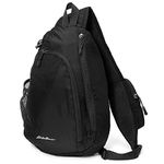 Eddie Bauer Unisex-Adult Ripstop Sling Pack, Black Regular ONE Size