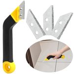 Grout Remover Tile Grout Saw Angled Grout Scraping Rake Tool with 3 Pieces Extra Replacement Accessories for Tile Cleaning