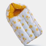 Kridlo 3 in 1 Baby Sleeping Bag & Carry Nest - Cotton Portable Bedding Set for Infants, Unisex Baby Sleeping Bed,0-6 Months (Yellow Flowers)