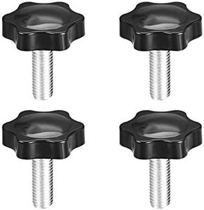 uxcell Clamping Screw Knob, 38mm Dia Plum Hex Shaped Grips Star Knob M10 x 25mm Male Thread, 4pcs