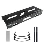 VOHALO Guitar Pedal Board 14.10" x 5.50" x1.20" Aluminum Alloy Effect Pedalboard with Pedals Mountain Tape Cable Tie Patch Cables, Black