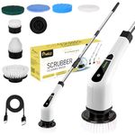 Pivalo 7in1 Cordless Electric Spin Scrubber 400 RPM Adjustable Bathroom Cleaning Brush with 2600 mAh Battery & 7 Replacement Heads 25W 3.7V Handheld Scrubbers for Glass Clean Home Bathroom Tiles & Car