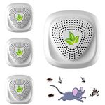 2025 Upgraded Ultrasonic Pest Repeller 4 Packs,Wide Frequency Range Pest Control Device,Powerful Mouse Repellent Plug in Pest Control for for Roach, Rodent, Mouse, Bugs, Mosquito, Mice, Spider, Ant