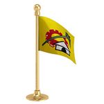 The Flag Corporation Telugu Desam Party (TDP) Car Dashboard Flag 2in x 3in with A Plastic Sublime Gold Base