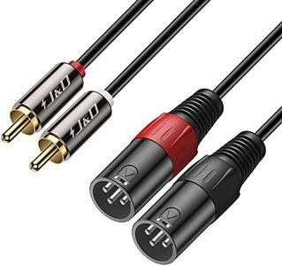 J&D Cable de 2 RCA a XLR Macho, Desequilibrado Dual XLR a RCA Macho de Cable de Interconexión para Altavoz, Amplificadores, Sistemas de Audio Estéreo HiFi, 1,8 Meter