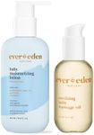 Evereden Baby Skin Moisture Duo | Soothing Baby Massage Oil, 4 fl oz & Fragrance Free Baby Moisturizing Lotion, 8.5 fl oz | 2 Item Bundle Set | Clean and Unscented Baby Care