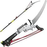 VEVOR Tree Pruner 5.4-17.7ft Extendable Tree Pruner Pole Saws for Trimming with 3-Sided Blade SK5 Cutting Blade, Tree Trimmers Long Handle for Sawing and Shearing, Black