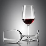 Red-Rubby Red Wine Glasses - Set of 2 Wide Rim, Crystal Balloon Cabernet Wine Glass Plain 350 ML