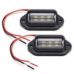 License Plate Light (2 Pack), 12V 6-SMD LED License Plate Lamp Taillight for Truck SUV Trailer Van, Step Courtesy Lights, Dome/Cargo Lights