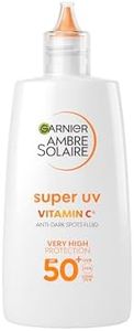 Garnier Ambre Solaire Daily UV Fluid, SPF50+, Corrects & Prevents Dark Spots, Boosts Glow, Invisible Finish, Super UV Vitamin C, 40ml
