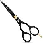 Candure Hairdressing Scissor Hair Scissor for Professional Hairdressers Barbers Stainless Steel Hair Cutting Shears for Salon, Men, Women, Children and Adults 5.5" Inch Black