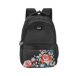 Genie Edge Laptop Backpack for Women in Black colour. More Volume, 3 zips, Stylish & Trendy College Bags for Girls, Water Resistant, Lightweight Bags for Office, Travelling. 36 litres. 19"