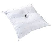 Lillian Rose Pearl Ring Pillow, 8-Inch, White