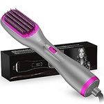 3 in 1 Hair Dryer Brush & Straightener Brush, Professional 1200W Powerful Ceramic Tourmaline Ionic Hot Air Brush