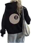 Milumia Women's Leopard Print Long Sleeve Hoodies Graphic Oversized Sweatshirts Black X-Large