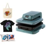 LOKLIK Auto Heat Press Machine - Printing Machine for Sublimation Printing with Large 38cm Plate - HTV Heat Transfer Vinyl Sublimation Press, Perfect for T Shirts/Fabric/Clothes - Denim Blue