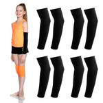 4 Pairs Kids Arm Sleeves, Kids Protection Cooling Arm Sleeves Kids Basketball Tennis Football Outdoor Activity Sleeves Protective Armwear Ultimate Sunblock & Comfort for Active Children