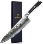 Sunnecko 8 Inch Japanese Damascus Chef Knife - Ultra Sharp VG10 Steel