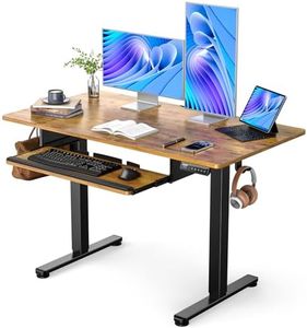 ErGear Electric Standing Desk with Full Size Keyboard Tray, Adjustable Height Sit Stand Up Desk, Home Office Desk Computer Workstation, 48x24 Inches, Vintage Brown