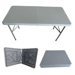 ACCURATE 4Ft Heavy Duty Folding Table, Premium Quality Camping Table for Outdoor & Indoor Use for BBQ| Picnic| Garden| Office Party| Camping Activity-WHITE (120X61X74cm) (4FT-GREY)