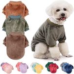 FabriCastle Dog Sweater, Pack of 2 or 3, Dog Clothes, Dog Coat, Dog Jacket for Small or Medium Dogs Boy or Girl, Ultra Soft and Warm Cat Pet Sweaters (Camel,Khaki,Olive, X-Small)