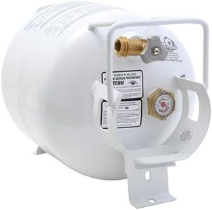 Flame King YSN201HZL 20-LB Steel Horizontal Propane Tank Cylinder for Fire Pits and Tables, Patio Heaters, Barbeques, RVs, and Truck Campers, White