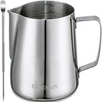 Stainless Steel Milk Frother Cup - Espresso Steaming Pitchers Coffee Foam Making Pitcher Latte Art Froth Cup Steaming Jug Cappuccino Hot Chocolate 20 Oz (600ml）…